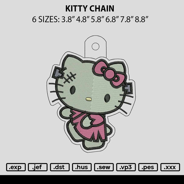 Kitty Chain Embroidery File 6 sizes