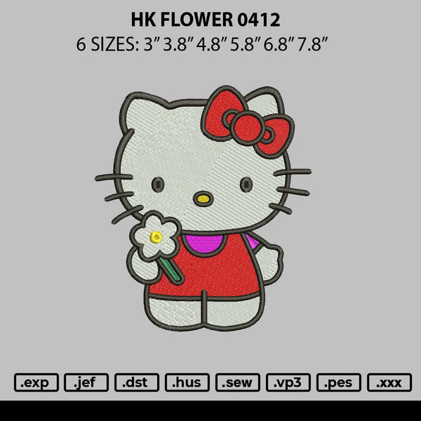 Hk Flower 0412 Embroidery File 6 sizes