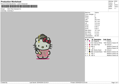 Hk Graduate Embroidery File 6 sizes