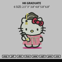 Hk Graduate Embroidery File 6 sizes