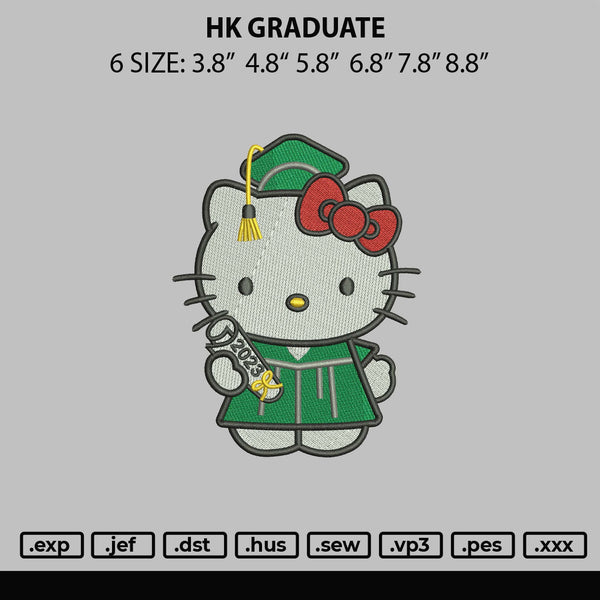 Hk Graduete Embroidery File 6 sizes