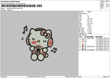 Kittymusic Embroidery File 6 sizes