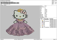 Kitty Princess 01 Embroidery File 6 sizes