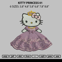 Kitty Princess 01 Embroidery File 6 sizes