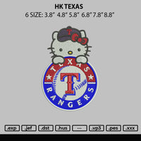 Hk Texas Embroidery File 6 sizes