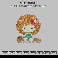 Kitty Basket Embroidery File 6 sizes