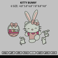 Kitty Bunny Embroidery File 6 sizes