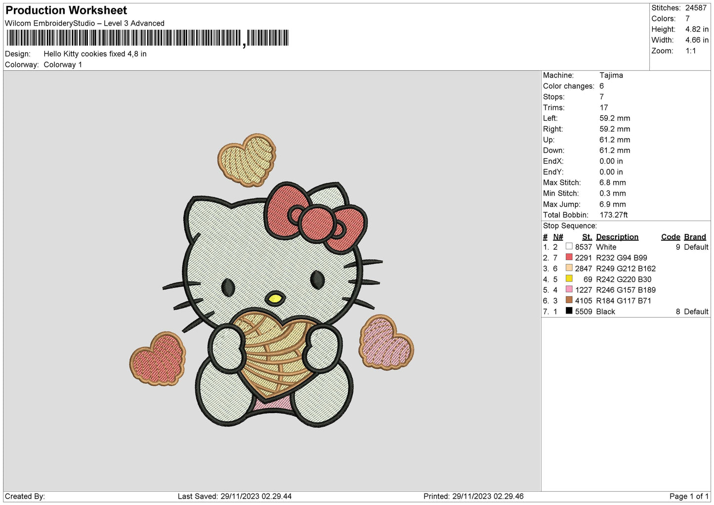 Hk Cookies Embroidery File 6 sizes