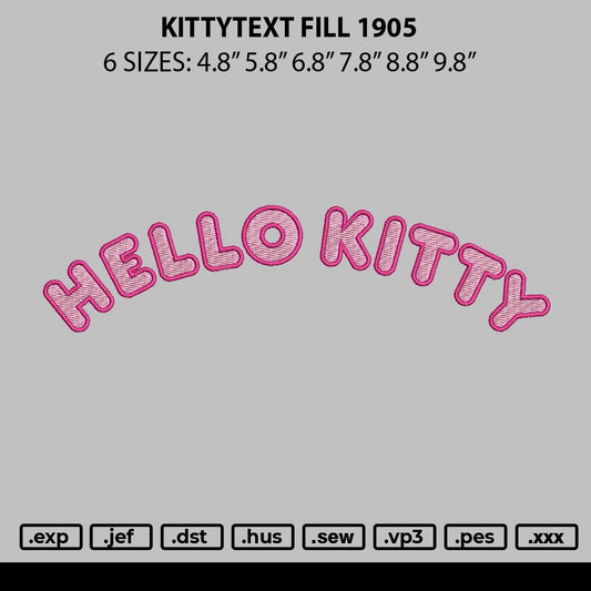 Kitty Applique Embroidery File 6 sizes