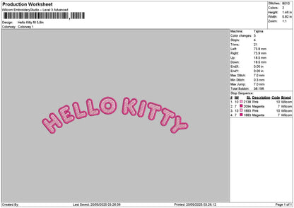 Kitty Applique Embroidery File 6 sizes
