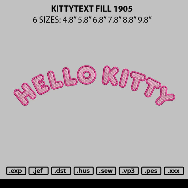 Kitty Applique Embroidery File 6 sizes