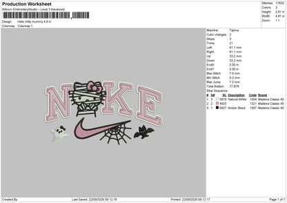 Hello Kitty Mummy Embroidery Machine Design Files