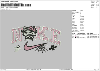 Hello Kitty Mummy Embroidery Machine Design Files