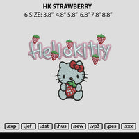 Hk Starwberry Embroidery File 6 sizes