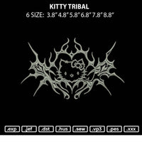 Kitty Tribal Embroidery File 6 sizes