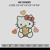 Hk Cookies Embroidery File 6 sizes