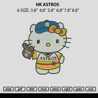 Hk Astros Embroidery File 6 sizes