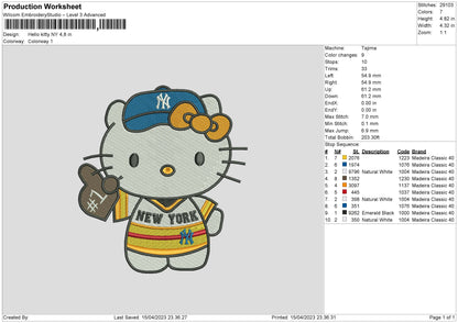 Hk Ny Embroidery File 6 sizes