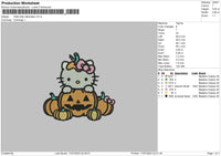 Kitty Halloween 23 Embroidery File 6 sizes