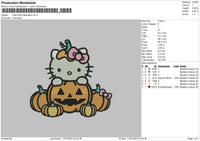 Kitty Halloween 23 Embroidery File 6 sizes