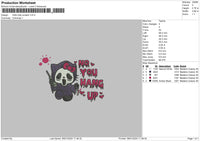 Hk Scream Embroidery File 6 sizes