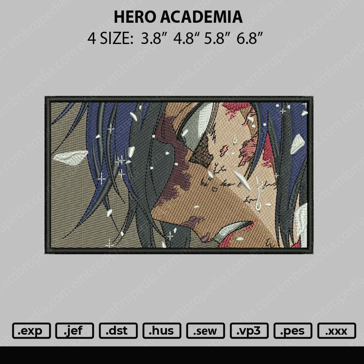 H Academia Embroidery File 4 size