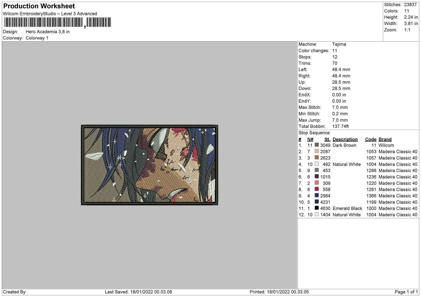H Academia Embroidery File 4 size