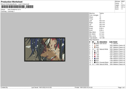 H Academia Embroidery File 4 size