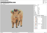 Flower Cow Embroidery File 6 sizes