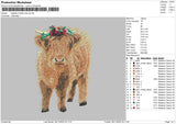 Flower Cow Embroidery File 6 sizes