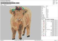 Flower Cow Embroidery File 6 sizes