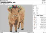 Flower Cow Embroidery File 6 sizes