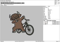 Cow Bicycle Embroidery File 6 sizes