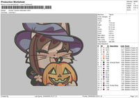 Himiko Halloween Embroidery File 5 sizes