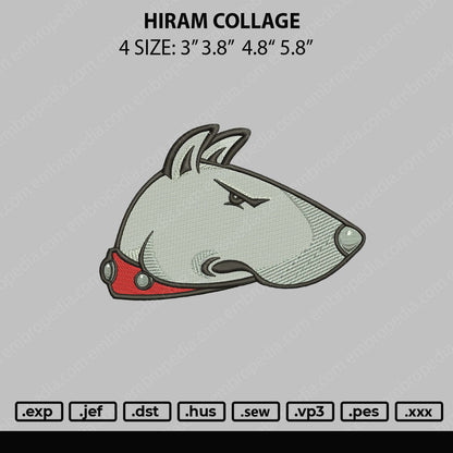 Hiram Collage Embroidery File 4 size