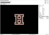 H Letter Embroidery File 6 sizes