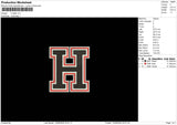 H Letter Embroidery File 6 sizes