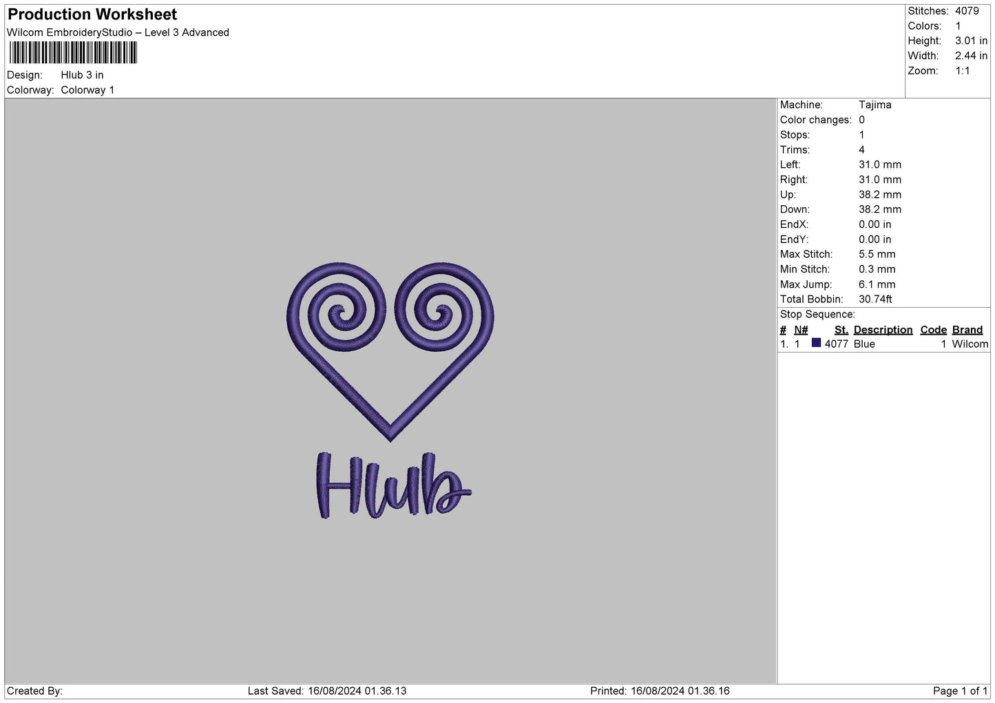 Hlubtext Embroidery File 6 sizes
