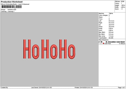 Hohotext 01 Embroidery File 6 sizes