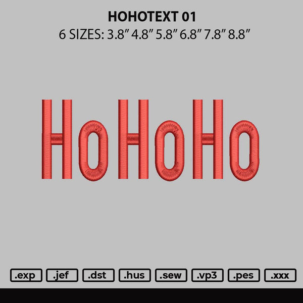 Hohotext 01 Embroidery File 6 sizes