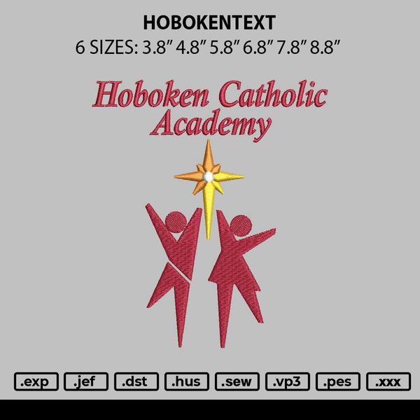 Hobokentext Embroidery File 6 sizes