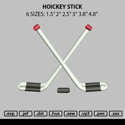 Hockey Sticks Embroidery File 6 sizes