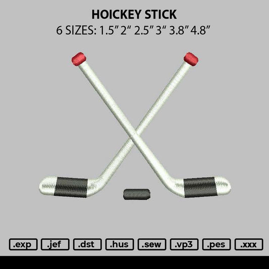 Hockey Sticks Embroidery File 6 sizes