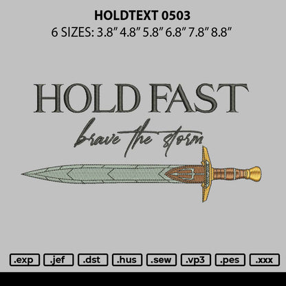 Holdtext 0503 Embroidery File 6 sizes