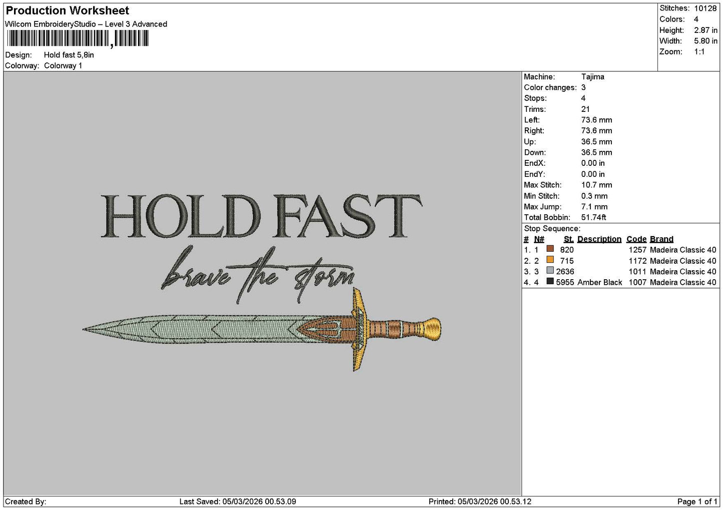 Holdtext 0503 Embroidery File 6 sizes