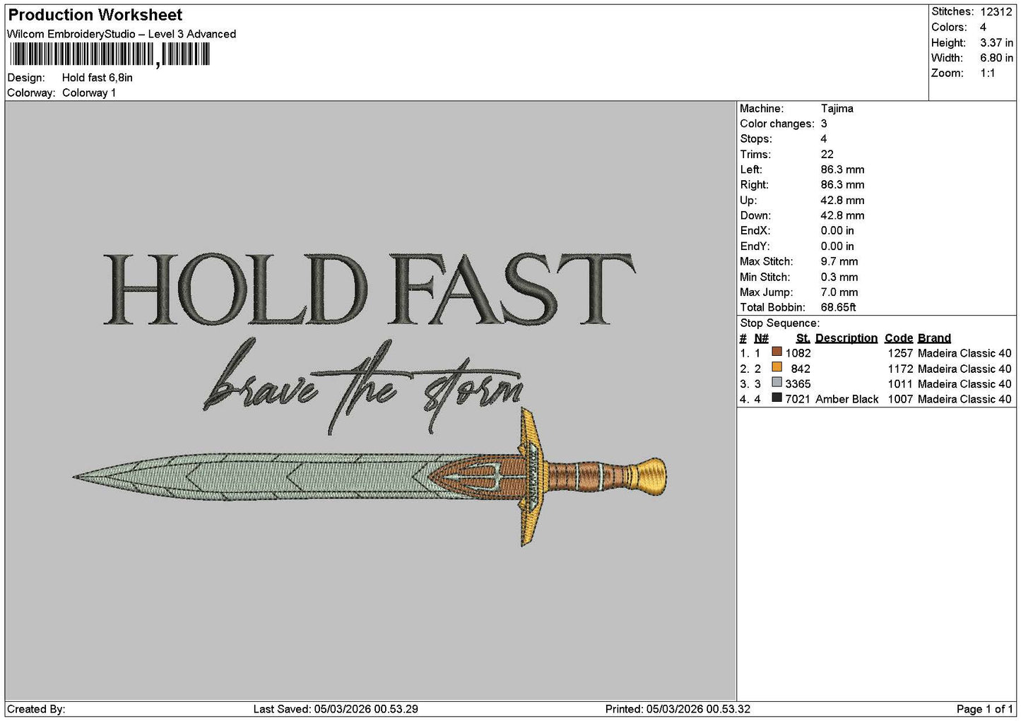 Holdtext 0503 Embroidery File 6 sizes