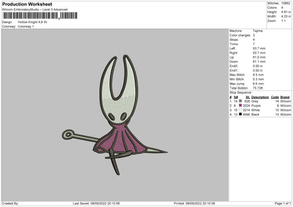 Hello Knight Embroidery File 5 sizes