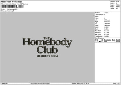 Homebodytext 2603 Embroidery File 6 sizes