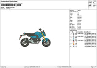 Blue Motorcycle 2303 Embroidery File 6 sizes