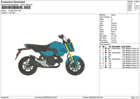 Blue Motorcycle 2303 Embroidery File 6 sizes